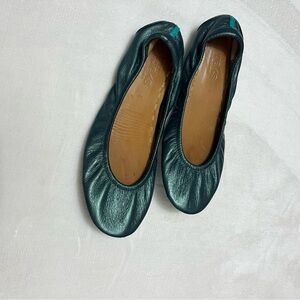 Tieks Pacific Green Leather Ballet Flats Size 8